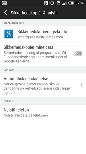 Aktiver Sikkerhedskopier mine data