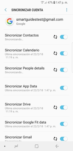 Su información será sincronizada