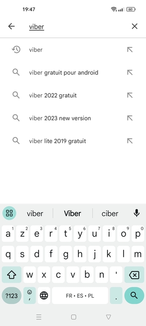 Saisissez le nom de l'appli et sélectionnez Rechercher