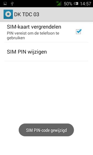 Uw SIM PIN-code is gewijzigd
