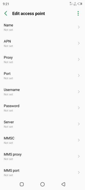 Enter Internet information