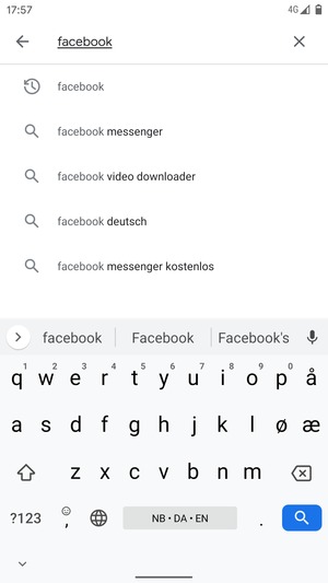 Geben Sie den Namen der App ein und wählen Sie Suchen