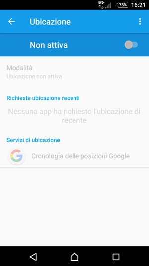 Disattiva Ubicazione