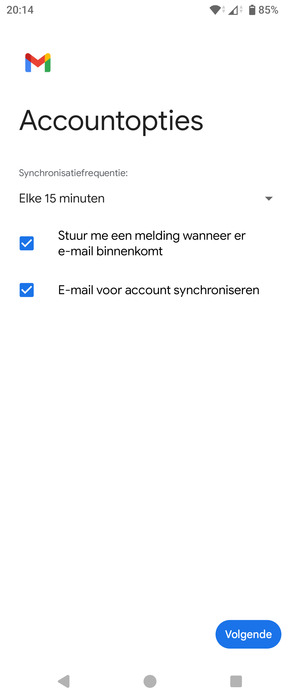 Selecteer Volgende