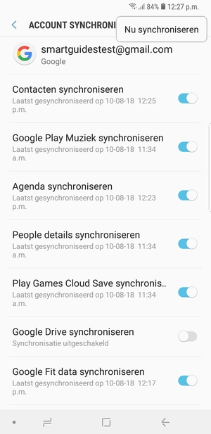 Selecteer Nu synchroniseren