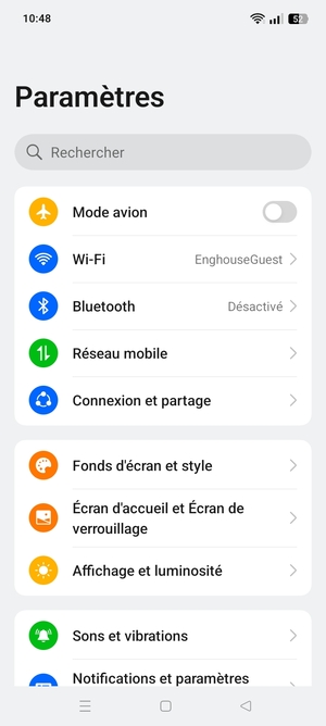 Sélectionnez Réseau mobile