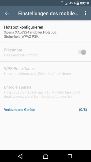 Wählen Sie Hotspot konfigurieren
