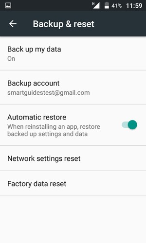 Select Backup account