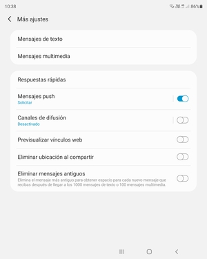 Seleccione Mensajes de texto