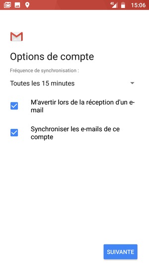 Sélectionnez SUIVANTE