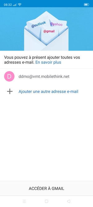Sélectionnez ACCÉDER À GMAIL