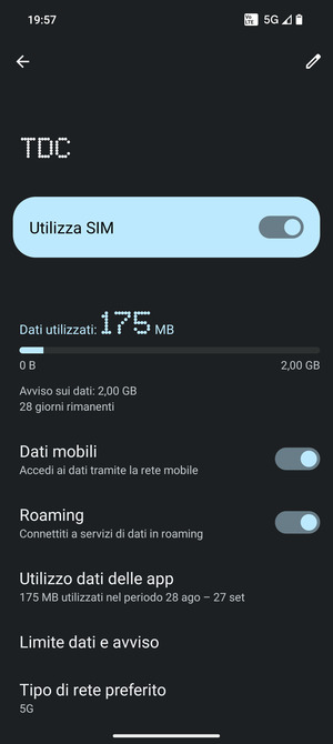 Attiva o disattiva Roaming