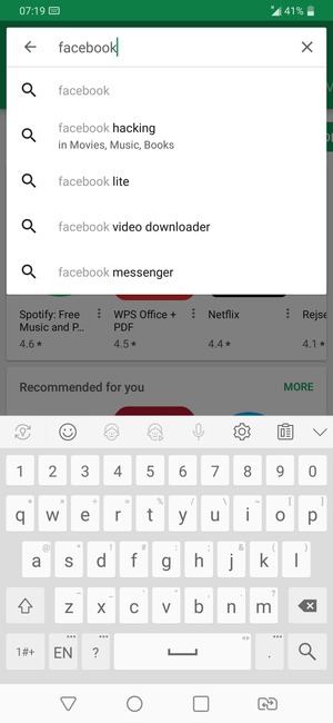 Enter the app name and select Search