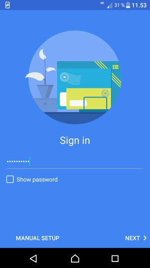 Enter your password and select MANUAL SETUP