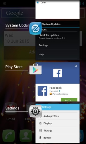 Swipe apps to the right to close them