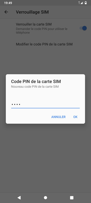 Saisissez votre Nouveau code PIN de la carte SIM et sélectionnez OK