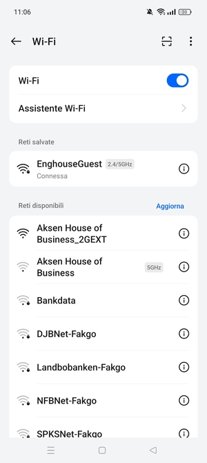Ora sei connesso alla rete Wi-Fi