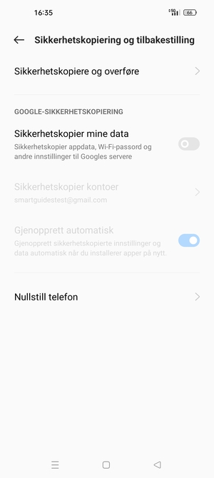 Slå på Sikkerhetskopier mine data