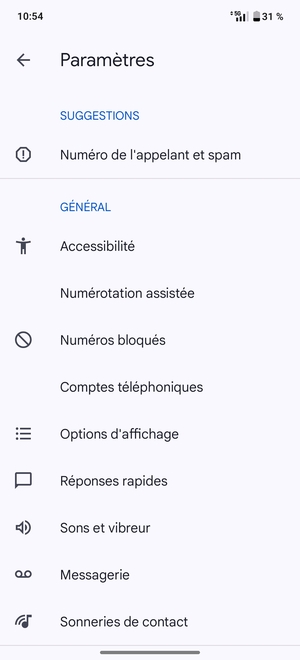 Sélectionnez Messagerie