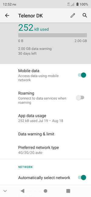 Turn off Automatically select network