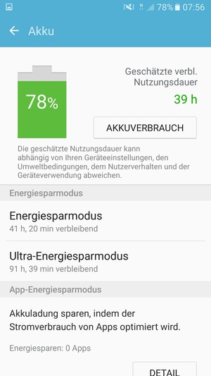 Wählen Sie Ultra-Energiesparmodus