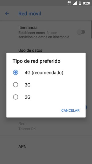 Seleccione la opción deseada
