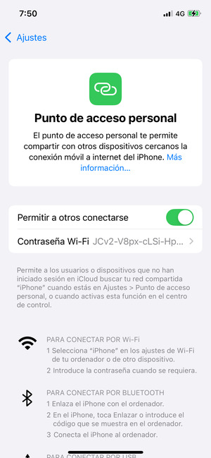 Seleccione Contraseña Wi-Fi