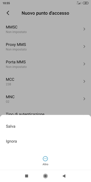 Seleziona Salva