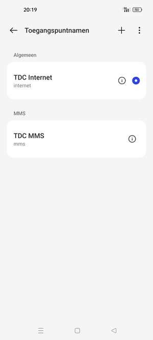 Selecteer de Menu-knop