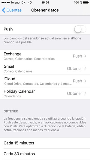 Configurar Push en Off