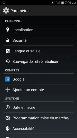Faites défiler et sélectionnez Google