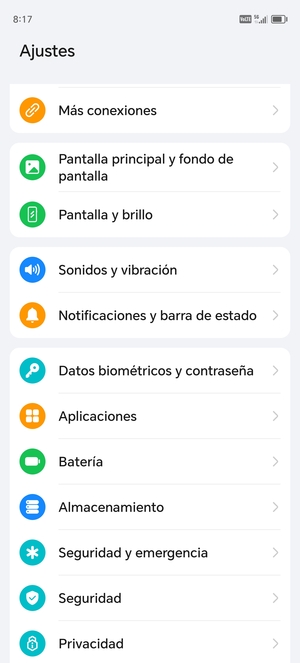 Para activar su bloqueo de pantalla, vaya al menú Ajustes y seleccione Datos biométricos y contraseña