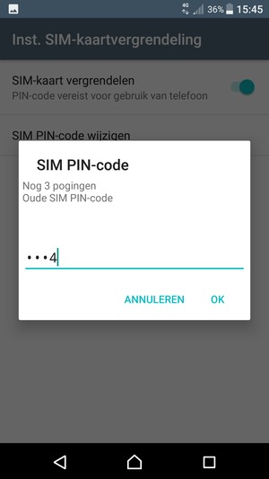 Voer uw Oude SIM PIN-code in en selecteer OK