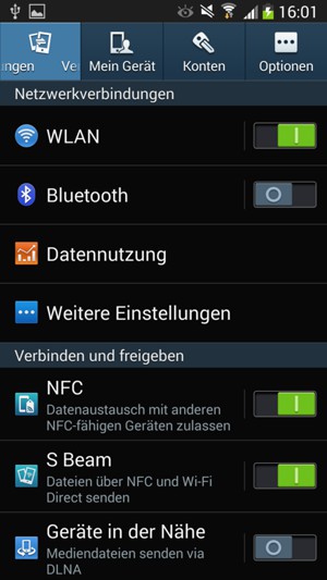 Wählen Sie Optionen