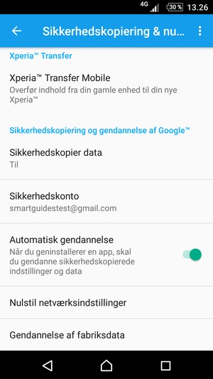 Vælg Sikkerhedskonto