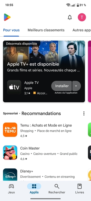 Sélectionnez Rechercher