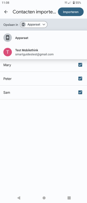 Selecteer uw Google-account