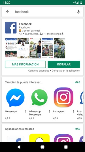 Seleccione la aplicación