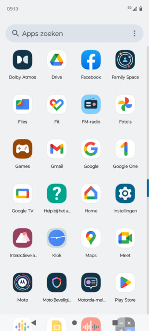Scroll naar en selecteer Instellingen