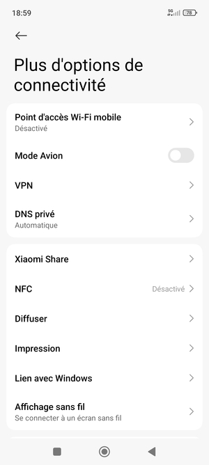 Sélectionnez Point d'accès Wi-Fi mobile