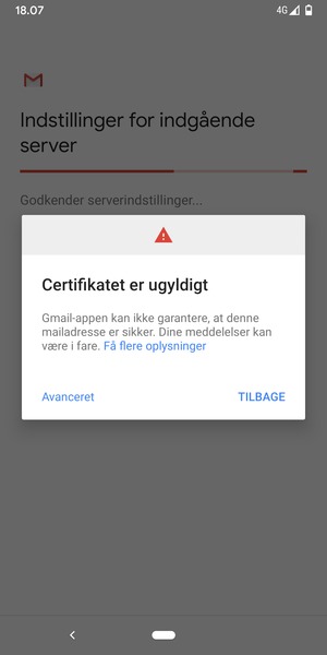 Vælg TILBAGE