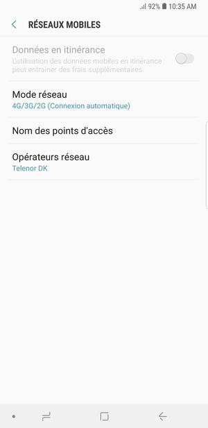 Sélectionnez Nom des points d'accès