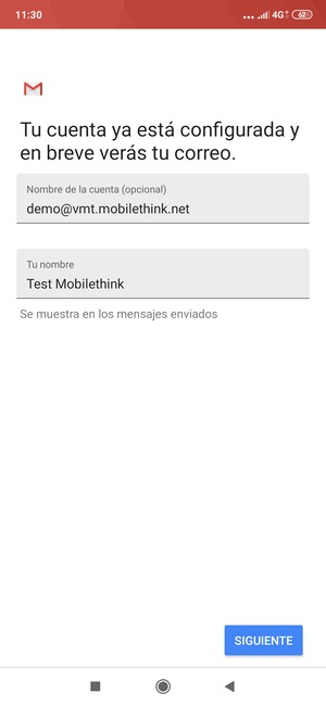 Déle a su cuenta un nombre y escriba su nombre. Seleccione SIGUIENTE