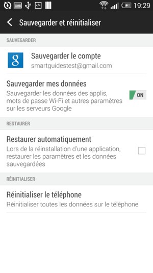 Sélectionnez le bouton Retour