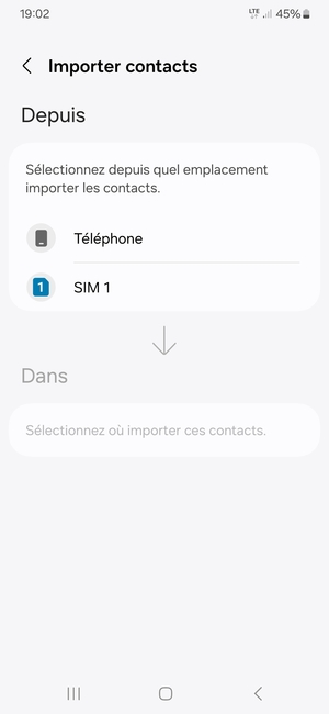 Sélectionnez SIM 1 ou SIM 2