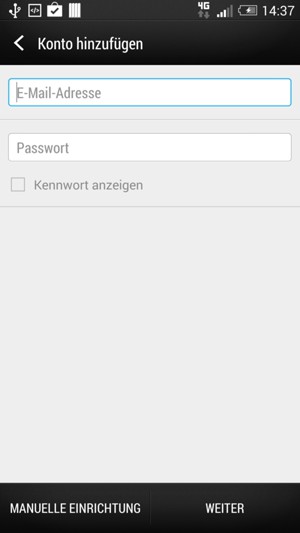 Geben Sie Ihre E-Mail-Adresse und Ihr Passwort ein. Wählen Sie Weiter