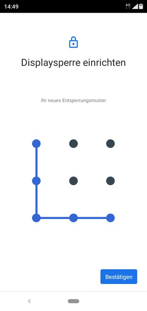 Zeichnen Sie das Entsperrmuster erneut und wählen Sie Bestätigen