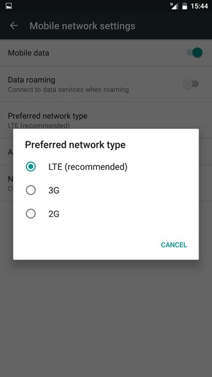 Select your preferred option