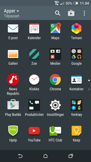 Velg Innstillinger