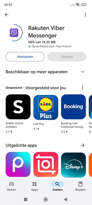Wacht tot het installatieproces beëindigd is